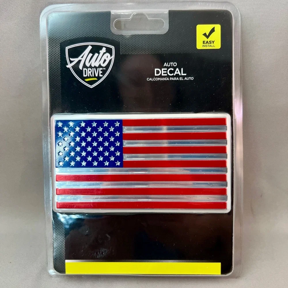 Auto Drive American Flag Auto Decal Unisex OS NEW 3D Embossed